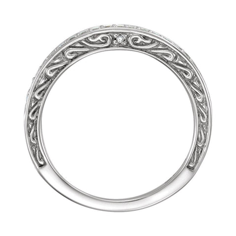 14k White Gold 1/5 CTW Diamond Band, Size 7