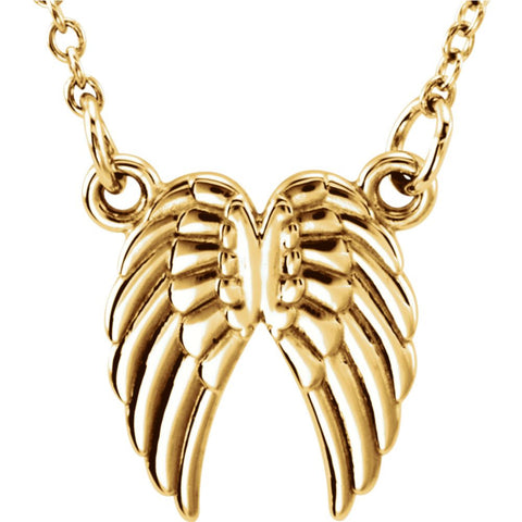 14k Yellow Gold Angel Wings 16-18" Necklace