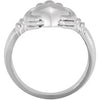 14k White Gold Ladies Claddagh Ring, Size 7