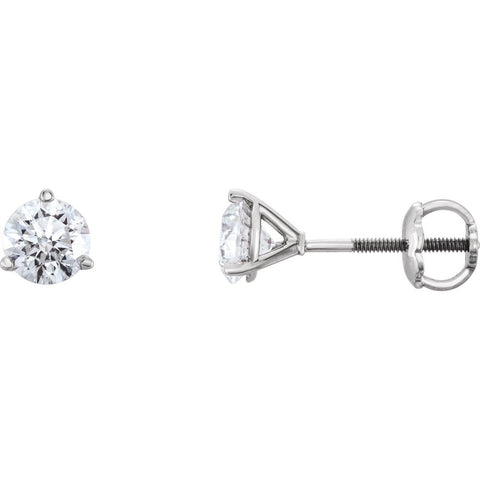 14k White Gold 1 CTW Diamond Earrings