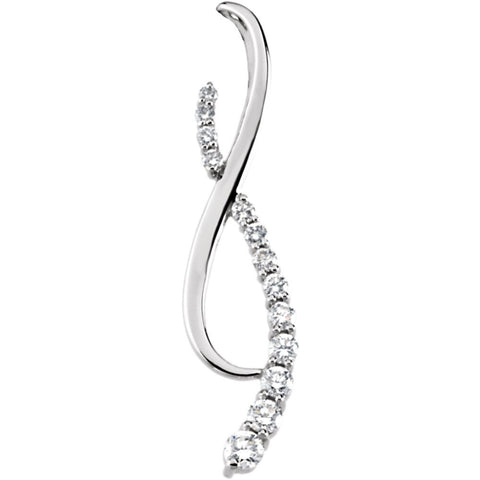 14k White Gold Journey Pendant