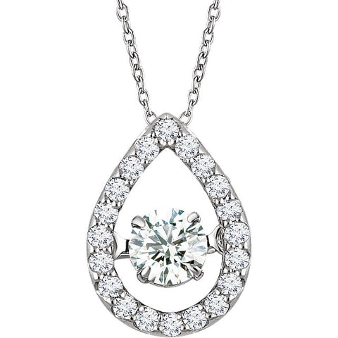 14k White Gold 1/3 CTW Diamond 16-18" Mystara® Necklace