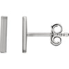 14k White Gold Vertical Bar Earrings