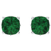 14k White Gold Chatham® Created Emerald Earrings