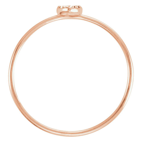 14k Rose Gold .03 CTW Diamond Petite Heart Ring, Size 7