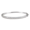 1 1/2 CTTW Pave Diamond Bangle Bracelet in 14k White Gold ( 7.00-Inch )