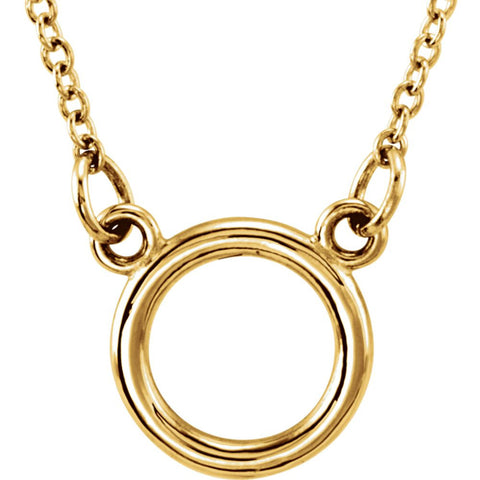 14k Yellow Gold Tiny Posh Circle 16-18" Necklace
