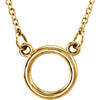 14K Yellow Gold Circle 18-Inch Necklace