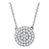14k White Gold 1/3 ctw. Diamond Cluster 16-18-inch Necklace