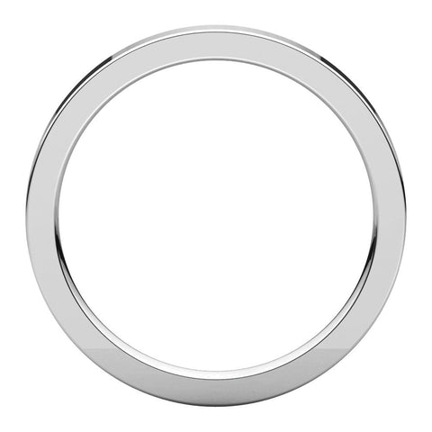 14k White Gold 2mm Flat Comfort Fit Band, Size 9