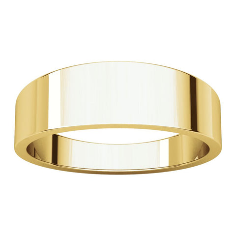 14k Yellow Gold 6mm Flat Tapered Band, Size 6