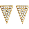 14k Yellow Gold 1/3 CTW Diamond Triangle Earrings with Backs