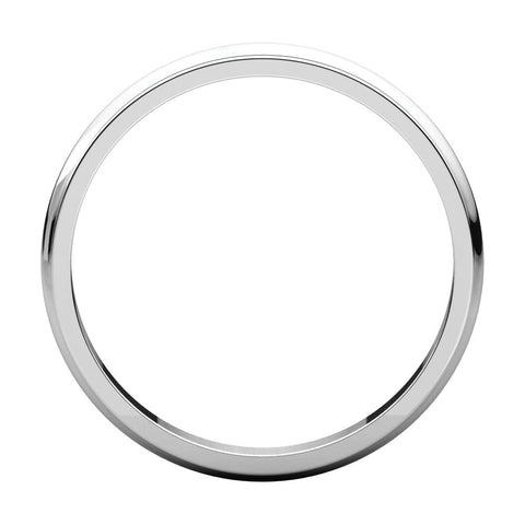 14k White Gold 2.5mm Half Round Edge Band, Size 7