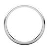 14k White Gold 2.5mm Half Round Edge Band, Size 7