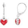Pair of Disney Heart Earrings in Sterling Silver