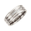 Titanium 8mm Diamond Grooved Band Size 10.5