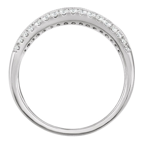 14k White Gold Knife-Edge Anniversary Band, Size 7
