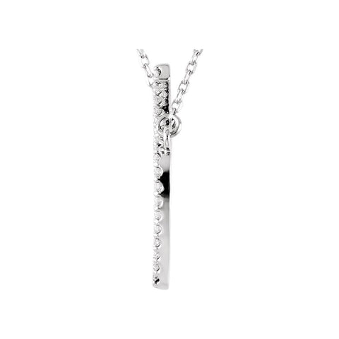 14k White Gold 1/5 CTW Diamond Apple 16.75" Necklace