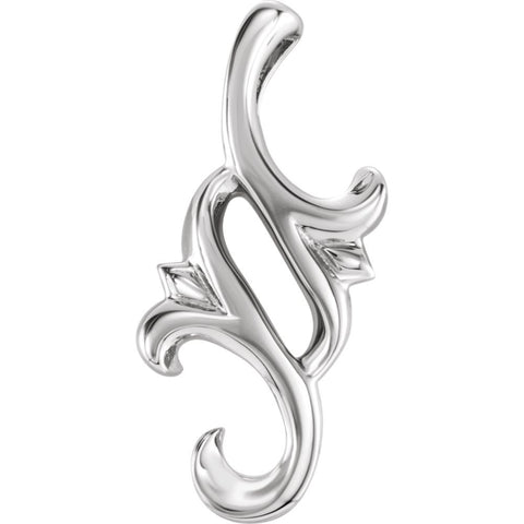 14k White Gold Freeform Pendant