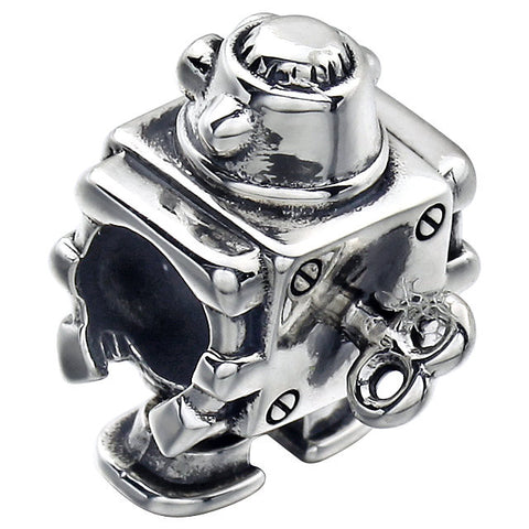Sterling Silver 13.35x10.4mm Robot Bead