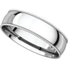 Sterling Silver 5mm Light Comfort Fit Milgrain Band , Size 5