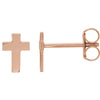 14k Rose Gold 7x5mm Cross Earrings