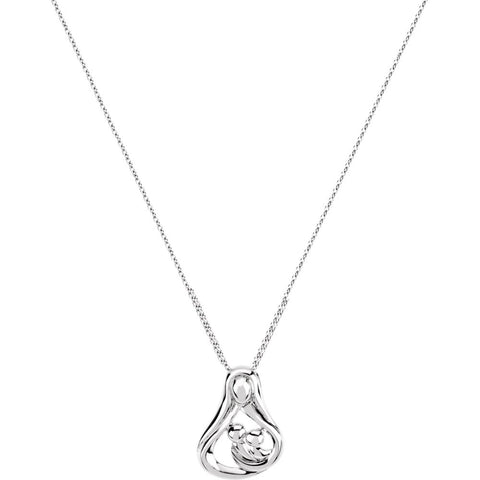 Sterling Silver Embraced by the Heart™ Mother Necklace