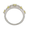 14k White Gold Canary Yellow Sapphire & 1/3 CTW Diamond Ring, Size 7