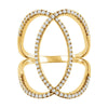 14k Yellow Gold 3/8 CTW Diamond Freeform Ring, Size 7