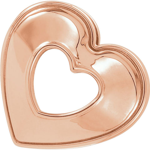 14k Rose Gold 14x14mm Heart Pendant Slide