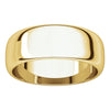 10k Yellow Gold 7mm Half Round Band, Size 12