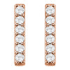 14k Rose Gold 1/10 CTW Diamond Vertical Bar Earrings