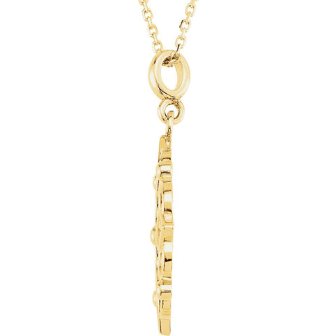 14k Yellow Gold Decorative 18" Necklace