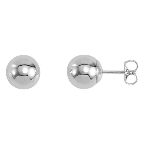 Sterling Silver Bright Finish Ball Earrings