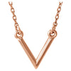 14k Rose Gold "V" 16.5-inch Necklace