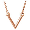 14k Rose Gold "V" 16.5-inch Necklace