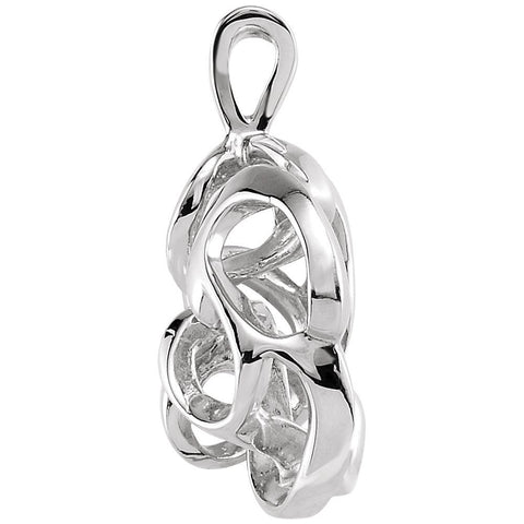14k White Gold Freeform Pendant