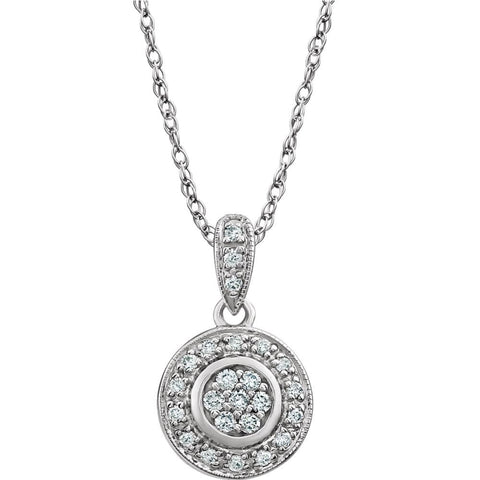 14k White Gold 1/6 CTW Diamond 18" Necklace