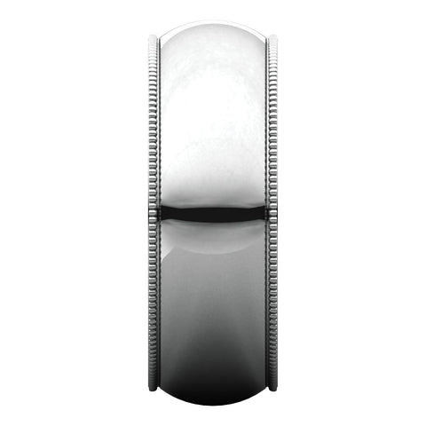 10k White Gold 7mm Milgrain Band, Size 13