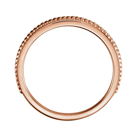 14k Rose Gold Stackable Bead Ring, Size 7