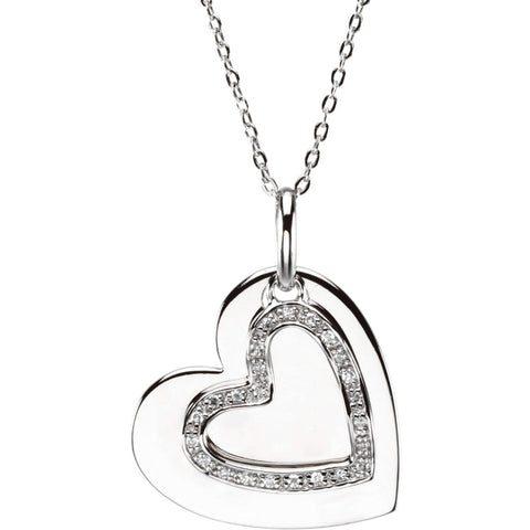 Sterling Silver Mother & Son Heart Necklace