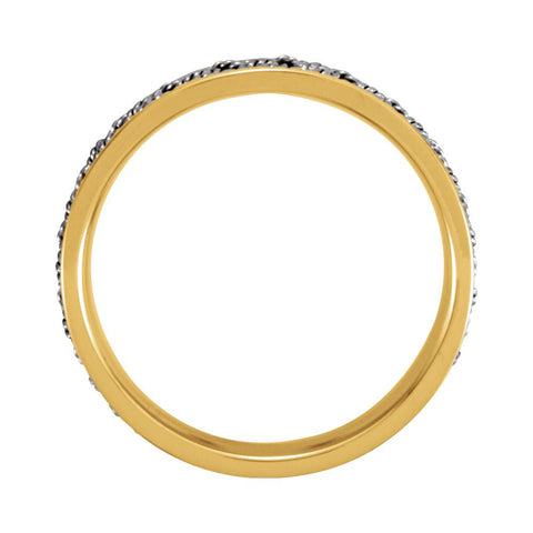 14K Yellow & White 8mm Comfort-Fit Hand-Woven Band Size 12