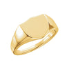 14k Yellow Gold 11mm Shield Ring, Size 7