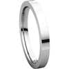 14k White Gold 2.5mm Flat Comfort Fit Band, Size 5