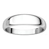 14k White Gold 5mm Half Round Tapered Band, Size 7