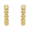 14k Yellow Gold 12mm Beaded Hoop Earrings