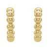 14k Yellow Gold 12mm Beaded Hoop Earrings