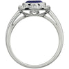 Sterling Silver Dark Blue Cubic Zirconia Ring, Size 7