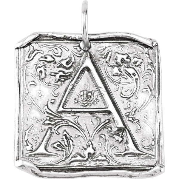 Sterling Silver Initial "A" Vintage-Style Pendant