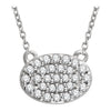 14k White Gold 1/5 ctw. Diamond Oval Cluster 16-18-inch Necklace